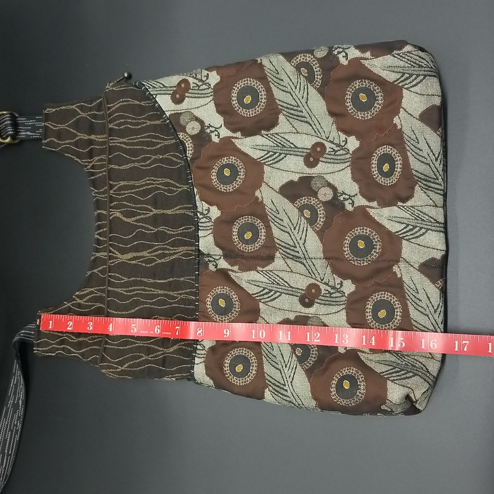 Maruca Brown & Green "Cafe Sling" Handmade in Boulder, Colorado Crossbody Bag - Picture 9 of 14